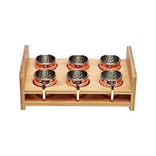 CHUNGEBS Conjunto de 6 Tazas de Mula de Moscú, Tazas de Acero Inoxidable martilladas con Soporte de Bandeja de Madera, diseño de Arte de galvanoplastia, para Barra de casa y Fiesta,A CHUNGEBS Conjunto de 6 Tazas de Mula de Moscú, Tazas de Acero Inoxidable martilladas con Soporte de Bandeja de Madera, diseño de Arte de galvanoplastia, para Barra de casa y Fiesta,A