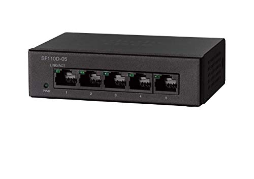 Cisco Small Business SF110D-05 Conmutador de red no administrado L2 Fast Ethernet (10/100) Negro - Switch de red (Conmutador de red no administrado, L2, Fast Ethernet (10/100), Bidireccional completo (Full duplex))