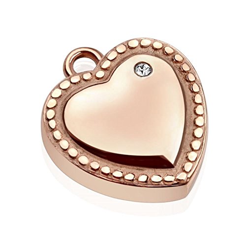 Colgante corazón de cristal borde de oro rosa señoras plata corazón inoxidable collar corazón Love Amor, rose gold