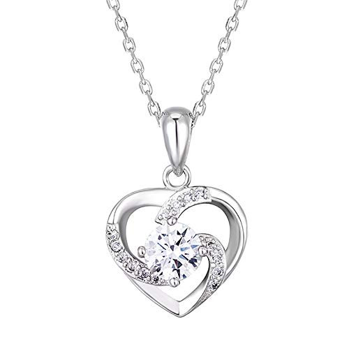 Collar Colgante Cadena Clavícula para Perlas Agua Dulce Diamantes Plata Ley 925, Perla 8.5-9mm Longitud Cadena 40cm + 5cm, Regalo San Valentín Collar Colgante Cadena Clavícula para Perlas Agua Dulce Diamantes Plata Ley 925, Perla 8.5-9mm Longitud Cadena 40cm + 5cm, Regalo San Valentín