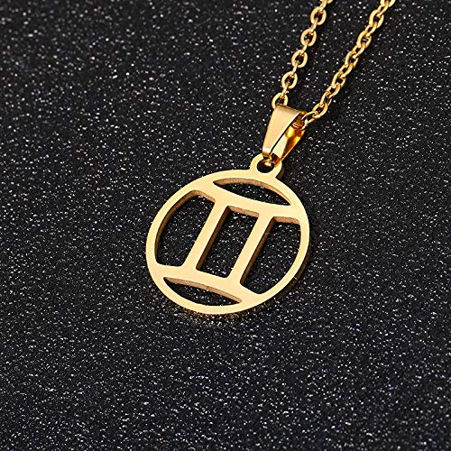 Collar Constelación,Collar De Oro De Acero Inoxidable 12 Constellation con Cadena Zodiac Signs Cortado Disco Colgante Astrology Celar Horóscopo Collar Joyería Regalo para Las Mujeres,Cá Collar Constelación,Collar De Oro De Acero Inoxidable 12 Constellation con Cadena Zodiac Signs Cortado Disco Colgante Astrology Celar Horóscopo Collar Joyería Regalo para Las Mujeres,Cá