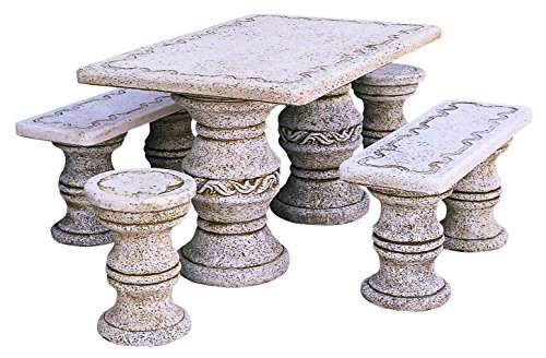 conjunto Comedor de Piedra para Jardin Rectangular Milán conjunto Comedor de Piedra para Jardin Rectangular Milán