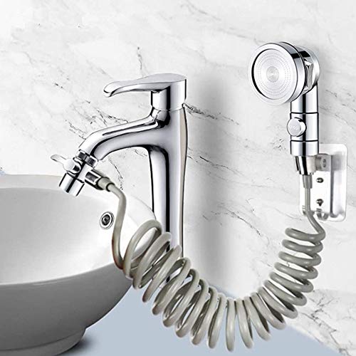 Conjunto de alcachofa de ducha para lavabo, manguera telescópica de 1,5 m, perfecto para lavar el cabello o limpiar el lavabo (grifo no incluido) Conjunto de alcachofa de ducha para lavabo, manguera telescópica de 1,5 m, perfecto para lavar el cabello o limpiar el lavabo (grifo no incluido)