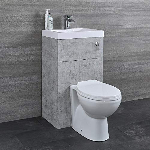 Conjunto de Baño Color Piedra Completo con WC y Lavabo Integrado