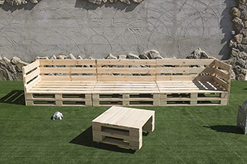 Conjunto Sofa PALETS Europeo 3,6m Mesa, Interior/Exterior Nuevo A ESTRENAR AL Natural Conjunto Sofa PALETS Europeo 3,6m Mesa, Interior/Exterior Nuevo A ESTRENAR AL Natural