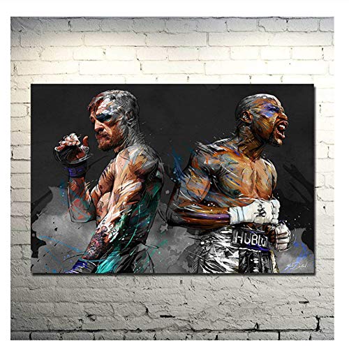 Conor Mcgregor UFC Motivacional Boxeo Cartel de Seda o Lienzo Cuadro de Pintura de Lienzo para decoración de Sala de estar-60x90cm Sin Marco
