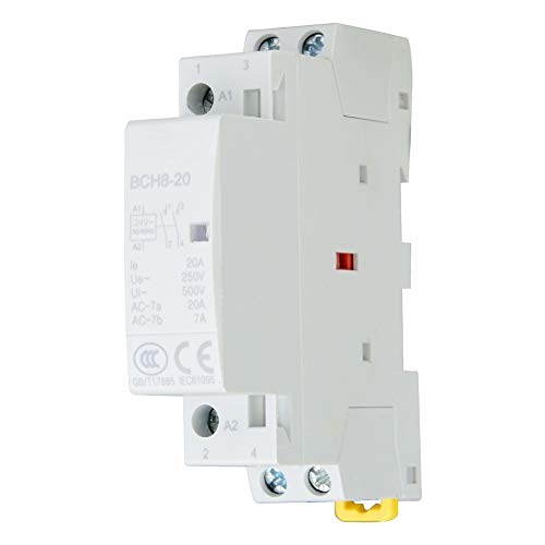 Contactor, 220V / 230V 20A 2P 1 NA 1 NC Hogar AC contactor de montaje en carril DIN Accesorios contactor