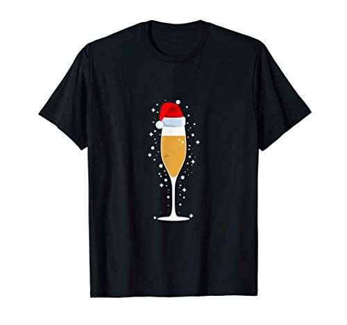 Copa de champagne con tapa de navidad Vino Camiseta