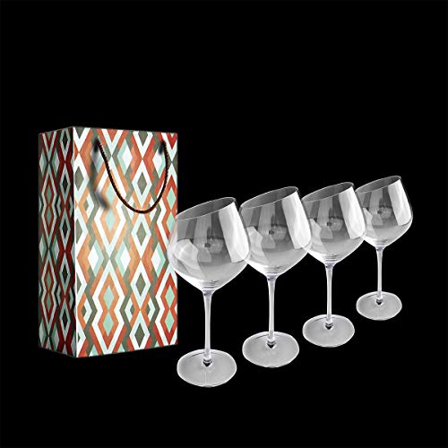 Copas de Vino, Juego de 4 Copas de Vino Tinto(Capacidad: 55 cl/640 ml), Copas de Vino Blanco con un Tallo Largo para una cumpleaños, Aniversarios, Navidad 640ML Copas de Vino, Juego de 4 Copas de Vino Tinto(Capacidad: 55 cl/640 ml), Copas de Vino Blanco con un Tallo Largo para una cumpleaños, Aniversarios, Navidad 640ML