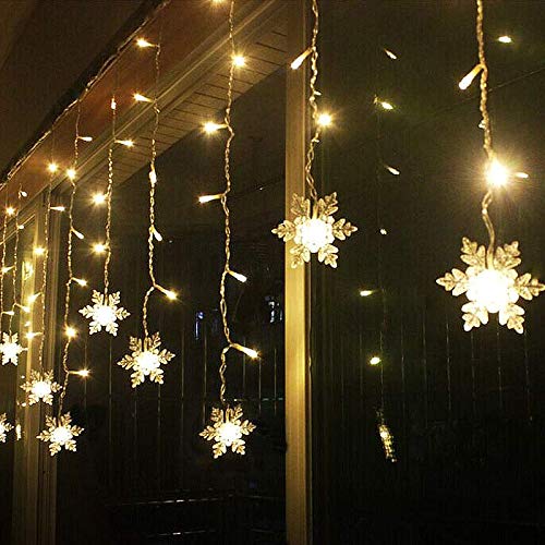 Cortina de Luces, THOWALL 7*0.7M 216LED Cadena de Luces con 36 Copos de Nieve y 36 Ganchos para Exteriores e Interiores, 8 Modos de Luz, Impermeable, Decoración para Navidad, Festival, Fiestas, Boda Cortina de Luces, THOWALL 7*0.7M 216LED Cadena de Luces con 36 Copos de Nieve y 36 Ganchos para Exteriores e Interiores, 8 Modos de Luz, Impermeable, Decoración para Navidad, Festival, Fiestas, Boda