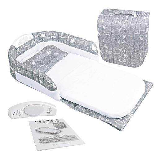 Cosy-TT Cama portátil de Viaje para Cuna, Cuna Plegable de algodón Multiusos, Transpirable e hipoalergénica, Cuna Parcial con Unidad de Sonido y luz