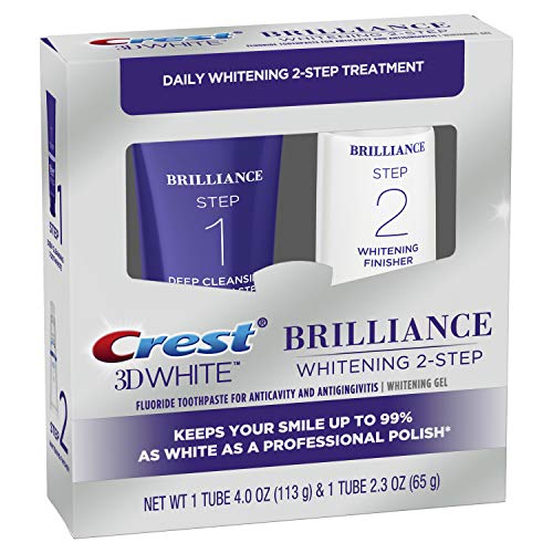 Crest 3D White Brilliance - Sistema de gel dental y blanqueador de limpieza diaria (Daily Cleansing Toothpaste And Whitening Gel System), para una sonrisa mas blanca