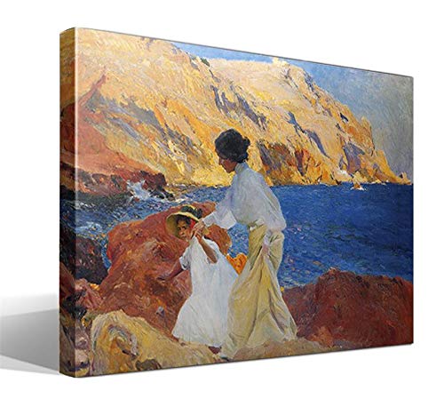 Cuadro Canvas Clotilde y Elena en Las Rocas, Jávea, óleo Sobre Lienzo de Joaquín Sorolla y Bastida Cuadro Canvas Clotilde y Elena en Las Rocas, Jávea, óleo Sobre Lienzo de Joaquín Sorolla y Bastida