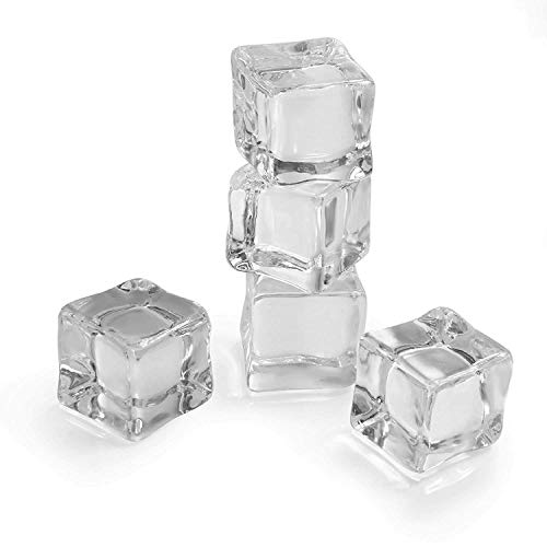 Cubo de hielo artificial, GOODCHANCEUK 25 unidades de 2,54 x 2,54 cm, cristal acrílico cuadrado transparente para exhibición o decoración de fotografía