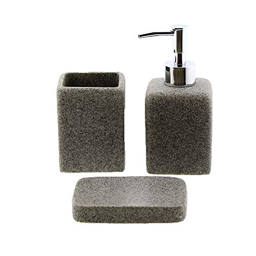 Cuco´S Nest Set de Baño de 3 Piezas - 1x Porta Cepillos 1x Dispensador de Jabón 1x Jabonera - Juego de Accesorios para Baño de 3 Elementos Fabricados con Resina Mod. Rose Cuco´S Nest Set de Baño de 3 Piezas - 1x Porta Cepillos 1x Dispensador de Jabón 1x Jabonera - Juego de Accesorios para Baño de 3 Elementos Fabricados con Resina Mod. Rose