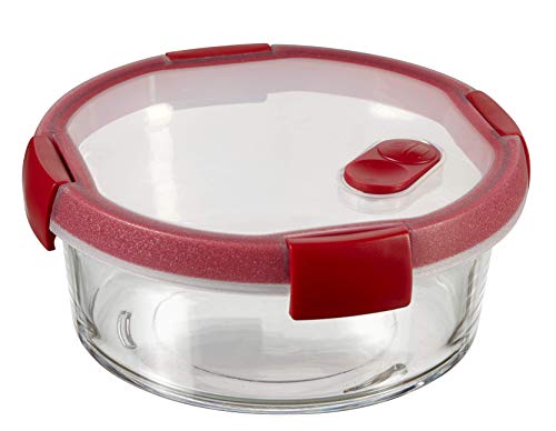 Curver Cook Recipiente de Vidrio, Transparente/Rojo, 1.2 L