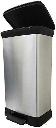 Curver Cubo de basura con pedal 50L, Metal, 37x27x70 cm, 187152, compuesto Curver Cubo de basura con pedal 50L, Metal, 37x27x70 cm, 187152, compuesto