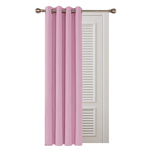Deconovo Cortinas Dormitorio Moderno Suaves para Ventanas de Habitación Juvenil 1 Pieza de Color Liso con Ojales 132 x 160 cm Rosa