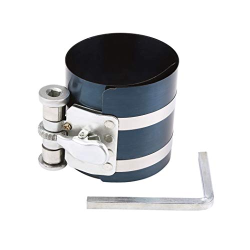 DEDC Compresor de anillo de pistón de 3 pulgadas, herramienta de extracción de pistón de trinquete ajustable, capacidad de compresión de 2 pulgadas a 6.9 pulgadas