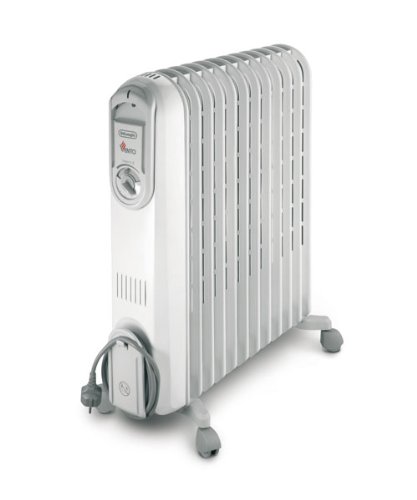 De'Longhi V551225 - Radiador de aceite, 2500 W, acero inoxidable/plástico, gris claro De'Longhi V551225 - Radiador de aceite, 2500 W, acero inoxidable/plástico, gris claro