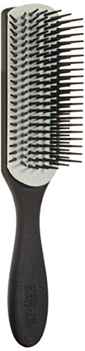 Denman D3N Medium Black, White Hairdressing Salon 7 Row Nylon Styling Hair Brush
