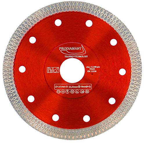 Disco de corte de diamante PRODIAMANT Premium para baldosas gres porcelánico 125 mm x 22,23 mm