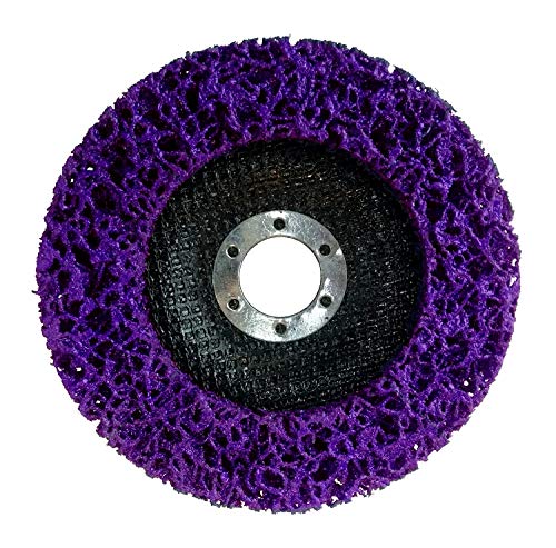 Disco de limpieza (10 unidades, 125 mm de diámetro, para amoladora angular Clean Strip Disc, tejido de nailon, color lila