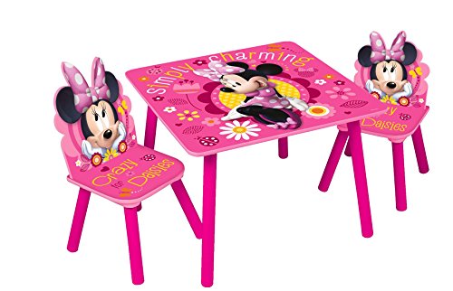 Disney, Minnie Mouse 85897-s – Juego de Mesa + 2 sillas, MDF, Rosa, Talla única