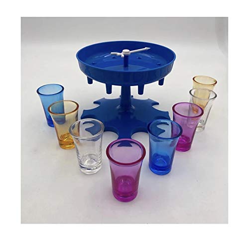 Dispensador de chupitos con 8 vasos de chupito, juego de beber verdad o obligatorio, regalo de fiesta (azul)