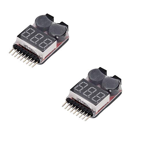 DollaTek 2PCS RC Lipo Batería Monitor de la Alarma del probador Comprobador de bajo Voltaje Alarma del zumbador con indicador LED para 1-8 S Lipo Life LiMn Li-Ion de la batería DollaTek 2PCS RC Lipo Batería Monitor de la Alarma del probador Comprobador de bajo Voltaje Alarma del zumbador con indicador LED para 1-8 S Lipo Life LiMn Li-Ion de la batería