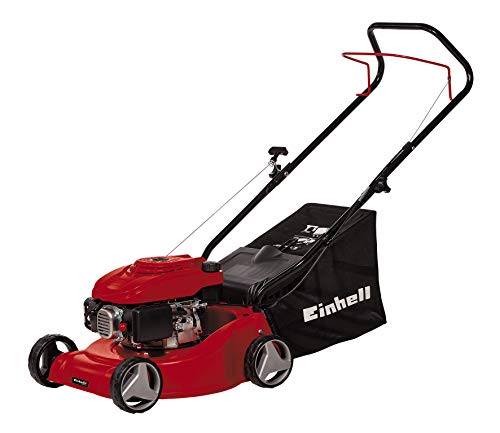 Einhell Cortacésped de gasolina GC-PM 40 (1,2 kW, ajuste de altura de una sola rueda en 3 niveles, larguero de guía plegable, para 800 m²)