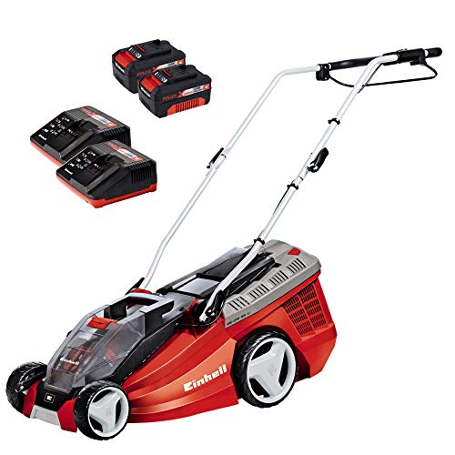 Einhell GE-CM 36 Li - Cortacésped inalámbrico Power X-Change (Ion de litio, 2x18V, altura de corte 6 niveles | 25-75 mm , ancho de corte 36 cm, incluye 2 baterías de 3,0 Ah y 2 cargadores ) Einhell GE-CM 36 Li - Cortacésped inalámbrico Power X-Change (Ion de litio, 2x18V, altura de corte 6 niveles | 25-75 mm , ancho de corte 36 cm, incluye 2 baterías de 3,0 Ah y 2 cargadores )
