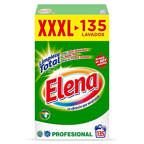 Elena Detergente para lavadora, adecuado para ropa blanca y de color, formato polvo - 135 dosis