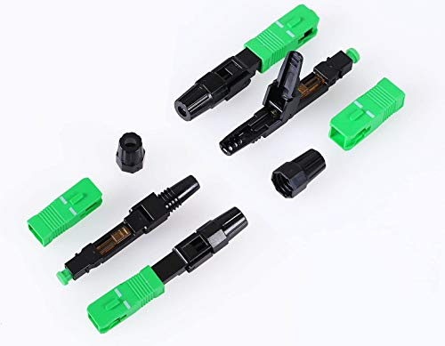 Elfcam - Conector rápido de Fibra óptica SC/APC Simplex Monomodo (SM), 5 Unidades Elfcam - Conector rápido de Fibra óptica SC/APC Simplex Monomodo (SM), 5 Unidades