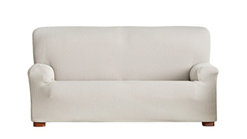 Eysa Ulises - Funda de sofá elástica, tela, 3 plazas, Color Crudo