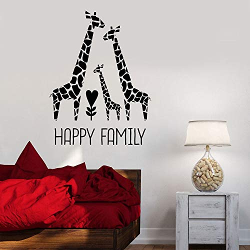 Familia feliz pegatinas de pared linda jirafa amor guardería niños dormitorio habitación de bebé decoración del hogar vinilo pegatinas de pared mural