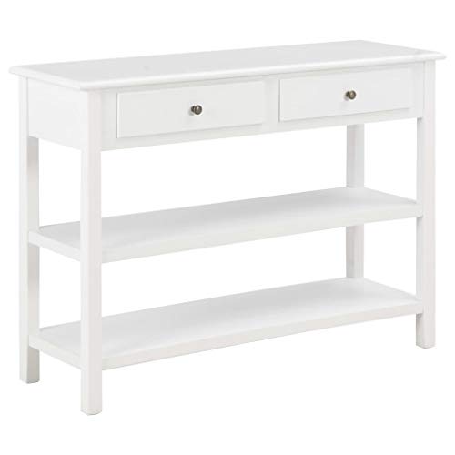 Festnight Aparador Mesa de Consola Armario Auxiliar de MDF con 2 Cajones y 2 Estantes 110x35x80 cm Blanco Festnight Aparador Mesa de Consola Armario Auxiliar de MDF con 2 Cajones y 2 Estantes 110x35x80 cm Blanco