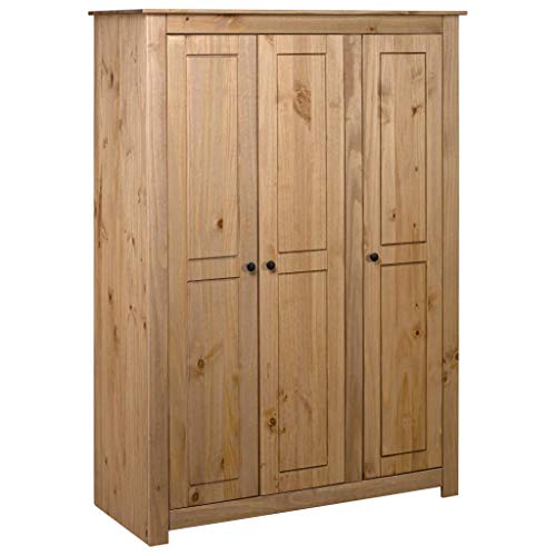 Festnight Armario Ropero Roperos de Dormitorio de Madera Maciza de Pino 118x50x171,5 cm con 3 Puertas 4 estantes y un Compartimento Grande Festnight Armario Ropero Roperos de Dormitorio de Madera Maciza de Pino 118x50x171,5 cm con 3 Puertas 4 estantes y un Compartimento Grande