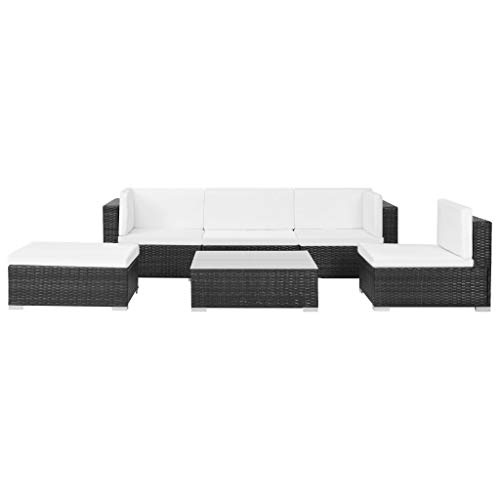 Festnight- Conjunto de Sofá Chaise Longue de Ratán Sintético Conjunto de Muebles de Jardín 17 Piezas Festnight- Conjunto de Sofá Chaise Longue de Ratán Sintético Conjunto de Muebles de Jardín 17 Piezas