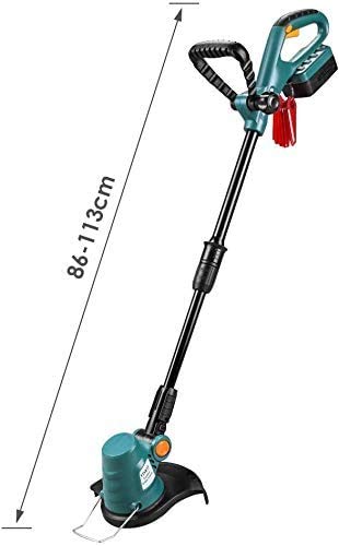 FIXKIT Cortadora de Césped Inalámbrica, Cortacésped sin Cable de 20V, Cortabordes Eléctrico con 1 Batería Litio de 2Ah(Carga Rápida de 1 Hora, Ancho de Corte de 23 cm, Ángulo de Corte de 180 °) FIXKIT Cortadora de Césped Inalámbrica, Cortacésped sin Cable de 20V, Cortabordes Eléctrico con 1 Batería Litio de 2Ah(Carga Rápida de 1 Hora, Ancho de Corte de 23 cm, Ángulo de Corte de 180 °)