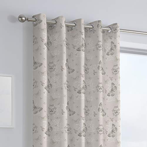 Fusion - Papillon - Par de Cortinas con Ojales - 168 cm de Ancho x 183 cm de Largo, Crema Fusion - Papillon - Par de Cortinas con Ojales - 168 cm de Ancho x 183 cm de Largo, Crema