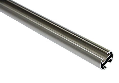 Gardinia 10011140 de Metal Barra/cornisas-tubería o Perfil, Serie Chicago, diámetro 20 mm, 120 cm, imitación de Acero Inoxidable