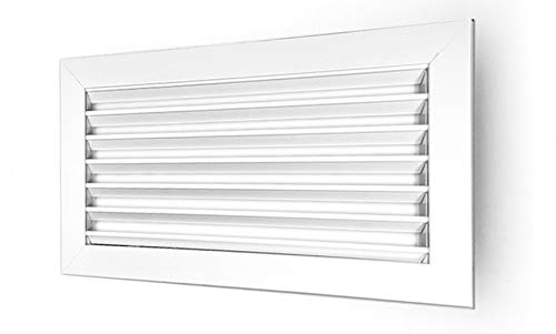 GASMOBE Rejilla ventilacion retorno simple aluminio deflexion horizontal aire acondicionado (600X150, BLANCO)