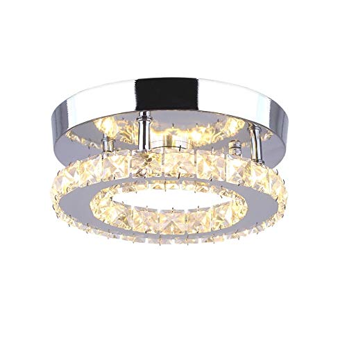 Goeco Lámpara de Techo LED, Plafón Cristal Lámpara de techo Moderna Integrada 18W 3000k para el dormitorio de la sala de estar (20cm una capa)