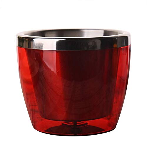GUYUE Cubo de Hielo |Prima de Cubo de Hielo |Hielo de Acero Inoxidable de Alta Resistencia Cubo Cubo for Mini-Bar & Partes |Rojo (Color : 800ml, Size : 14x12cm(6x5inch))