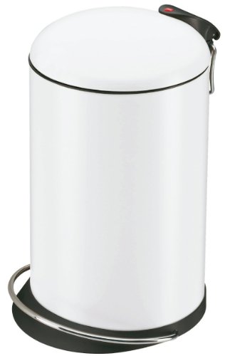 Hailo 0514-340 Trento TOPdesign - Cubo de la Basura con Pedal (16 litros), Color Blanco