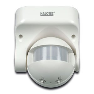HALOTEC Detector de movimiento por infrarojos con cabezal orientable. Sensor de movimiento para dentro y fuera, 180° ángulo de detección IP44
