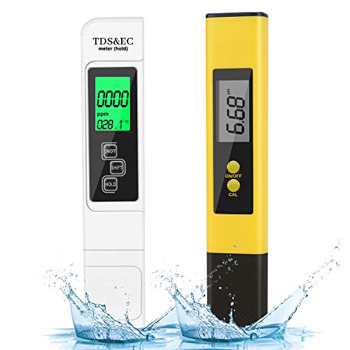 HAUSPROFI Medidor de pH Digital TDS EC con Pantalla LCD PH de Temperatura 4 en 1 Set de Comprobador de Calidad de Agua, Medidor Digital de pH para Agua Potable, Alimentos, Piscinas etc HAUSPROFI Medidor de pH Digital TDS EC con Pantalla LCD PH de Temperatura 4 en 1 Set de Comprobador de Calidad de Agua, Medidor Digital de pH para Agua Potable, Alimentos, Piscinas etc