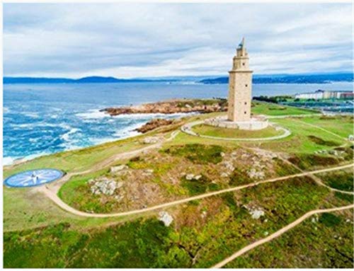 HCYEFG Puzzle 1000 Piezas Torre De Hércules O Torre De Hércules Es Un Antiguo Faro Romano En A Coruña En Galicia España para Niños Adultos Juguetes Regalo Rompecabezas
