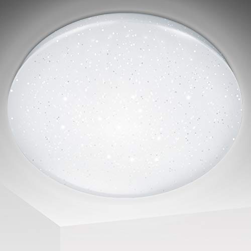 Hengda Lámpara de techo LED 16W 1440Lm, decoración de cielo estrellado, Blanco Frío 6000K, Ø34 cm, ideal para dormitorio, sala de estar, habitación infantil, baño, IP44 Impermeable